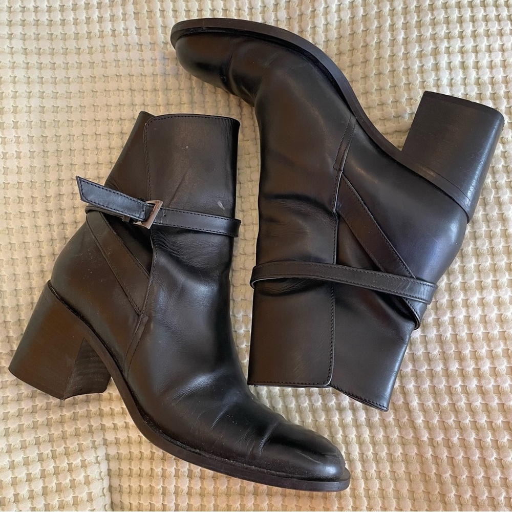 Anne Klein Black Strappy Boots